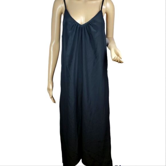 The Vanity Room Black High Low Maxi Nightgown rushed Neckline Size MP - Picture 1 of 7